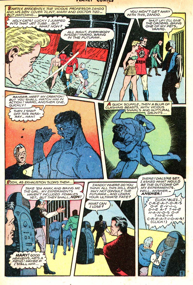 Planet Comics #49 (Fiction House), page 32. Public domain (US).