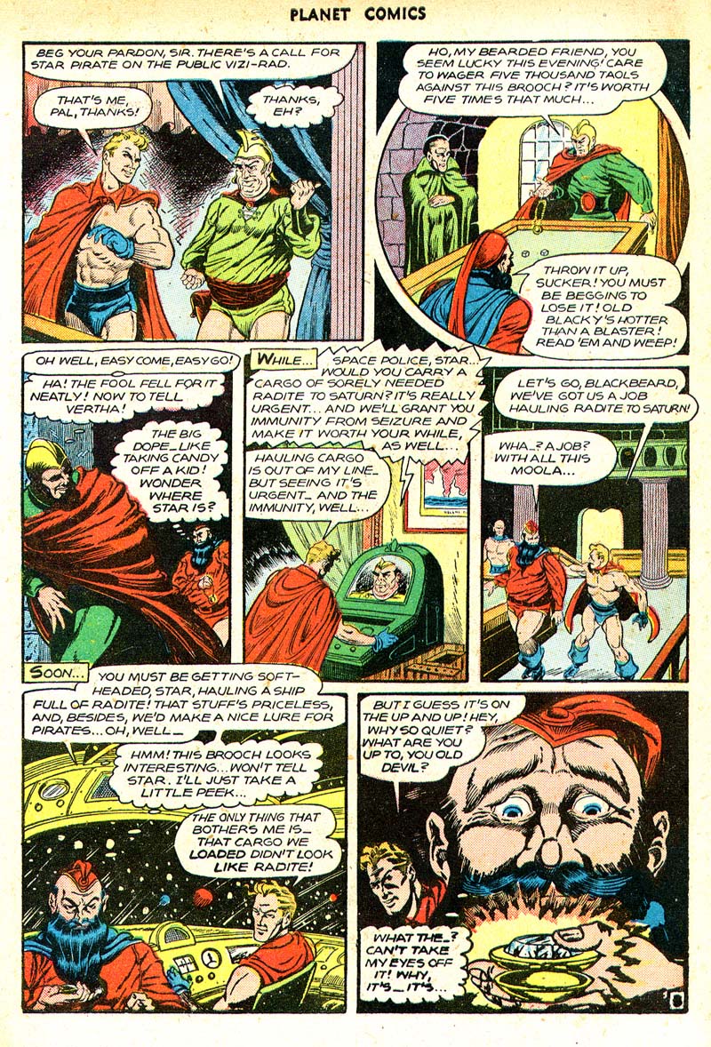 Planet Comics #49 (Fiction House), page 46. Public domain (US).