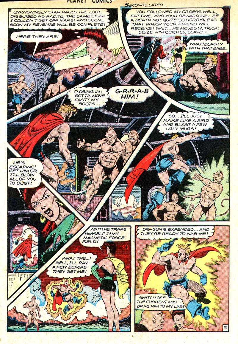 Planet Comics #49 (Fiction House), page 48. Public domain (US).