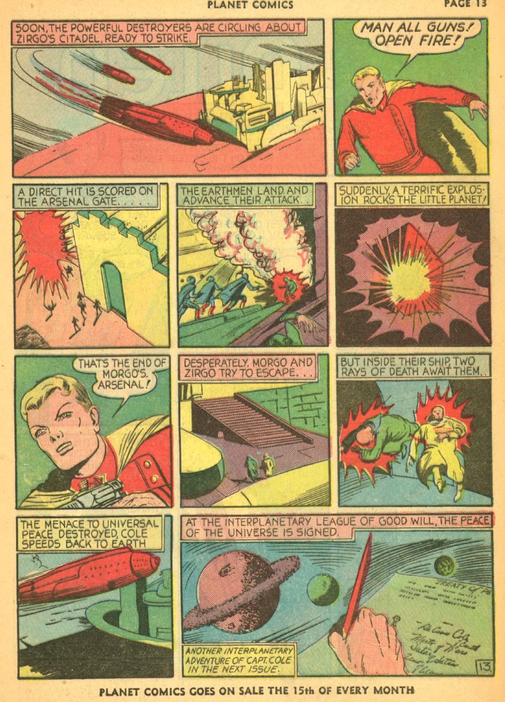 Planet Comics #5 (Fiction House), page 15. Public domain (US).