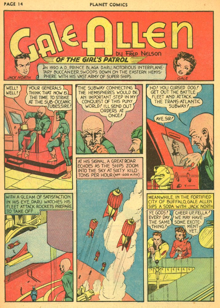 Planet Comics #5 (Fiction House), page 16. Public domain (US).