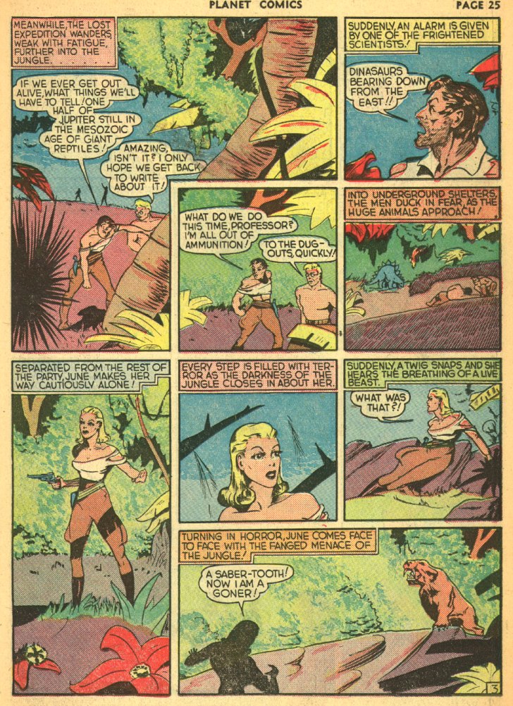 Planet Comics #5 (Fiction House), page 27. Public domain (US).