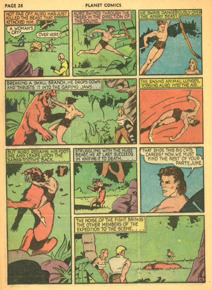 Planet Comics #5 (Fiction House), page 28. Public domain (US).