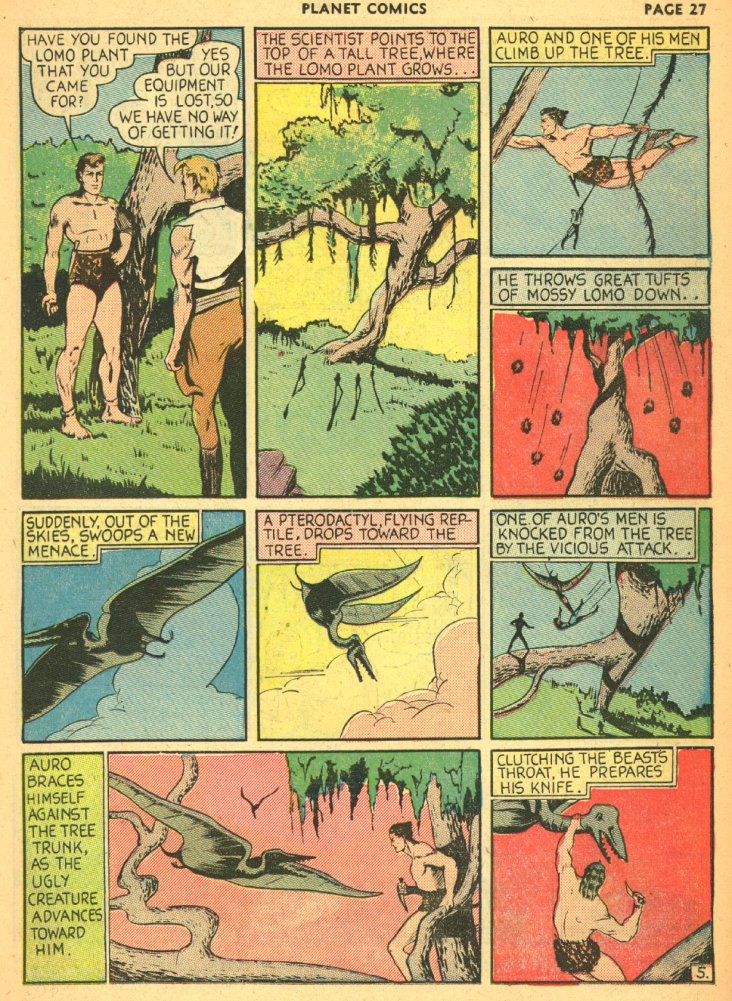 Planet Comics #5 (Fiction House), page 29. Public domain (US).