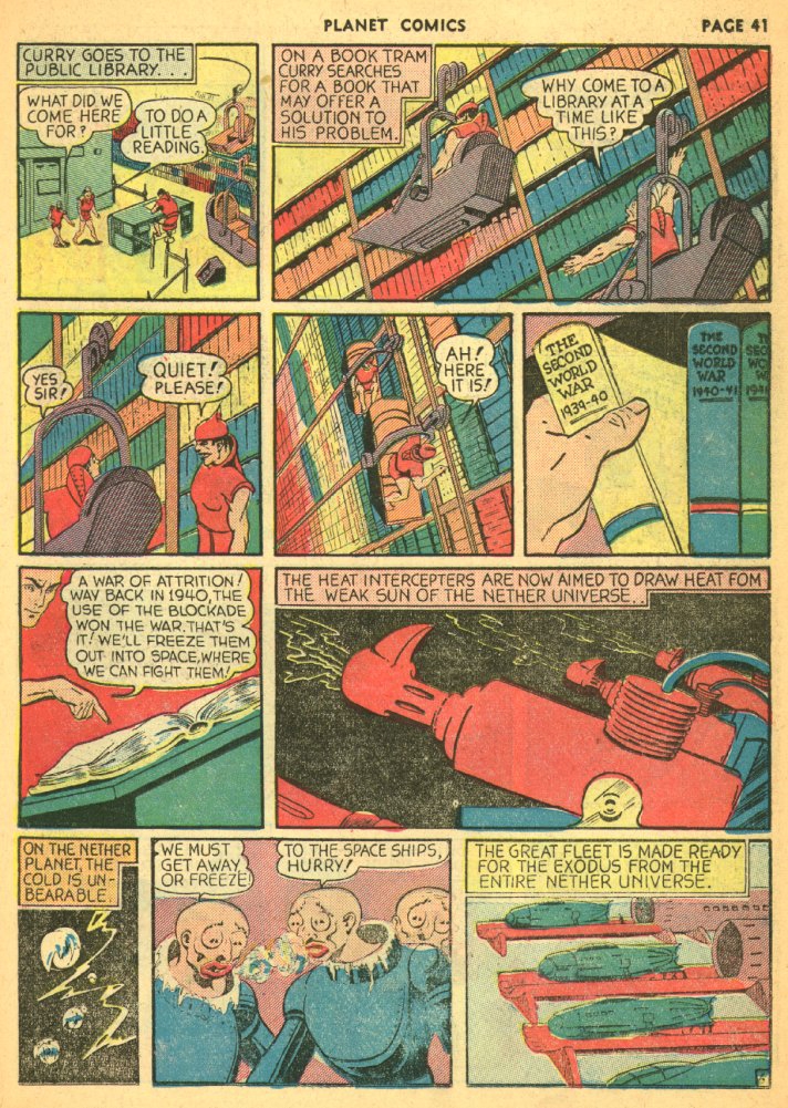 Planet Comics #5 (Fiction House), page 43. Public domain (US).