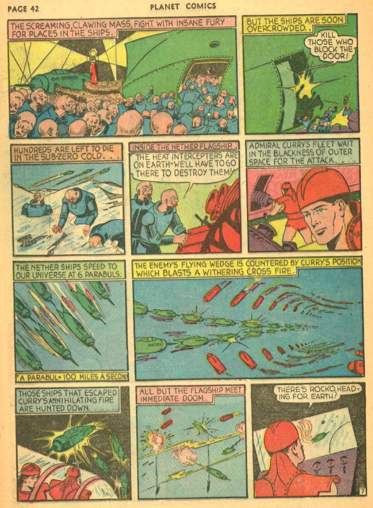 Planet Comics #5 (Fiction House), page 44. Public domain (US).