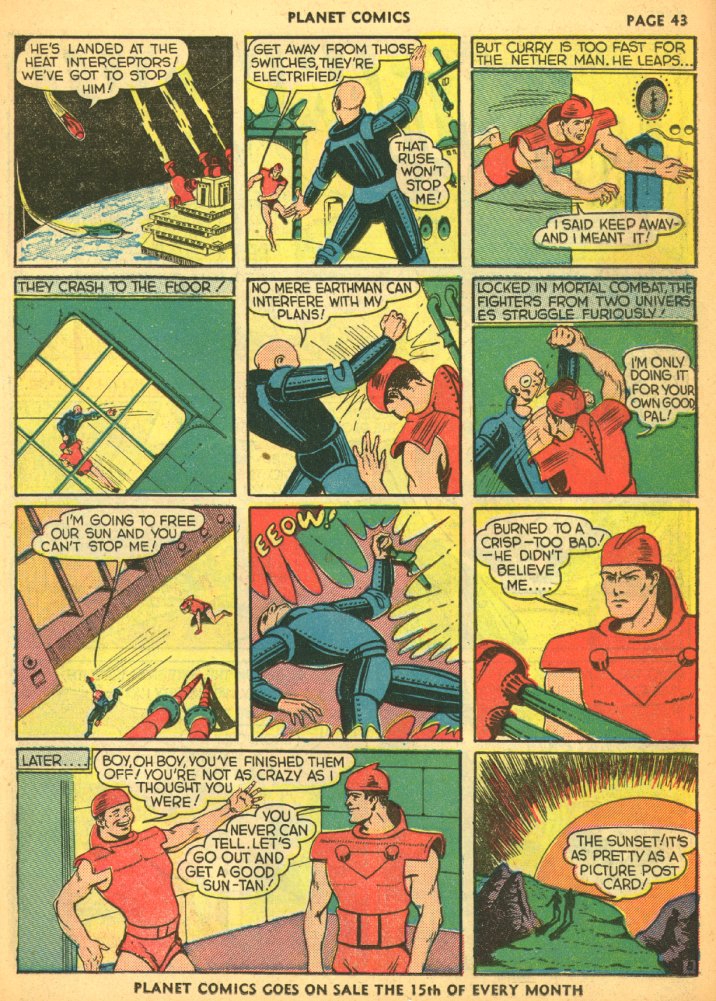 Planet Comics #5 (Fiction House), page 45. Public domain (US).