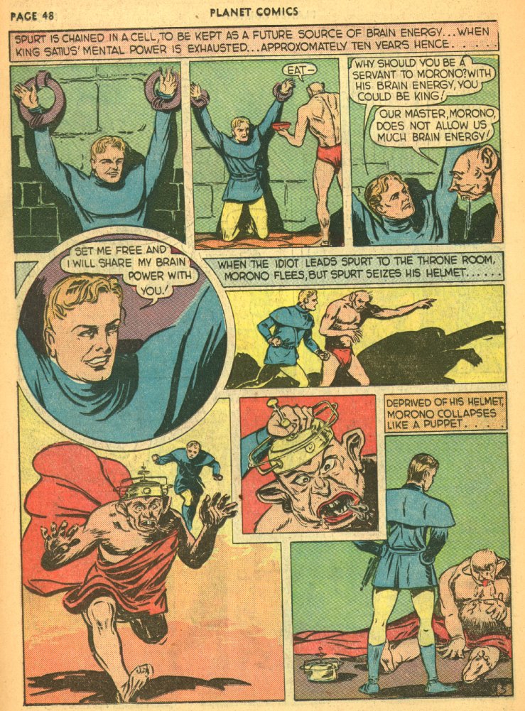 Planet Comics #5 (Fiction House), page 50. Public domain (US).