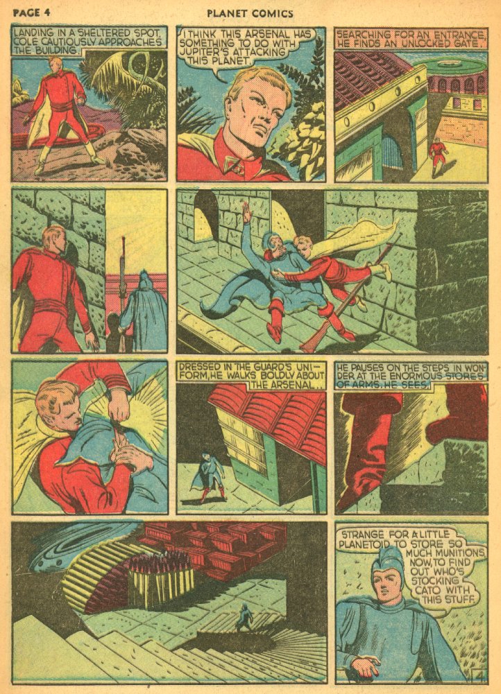 Planet Comics #5 (Fiction House), page 6. Public domain (US).