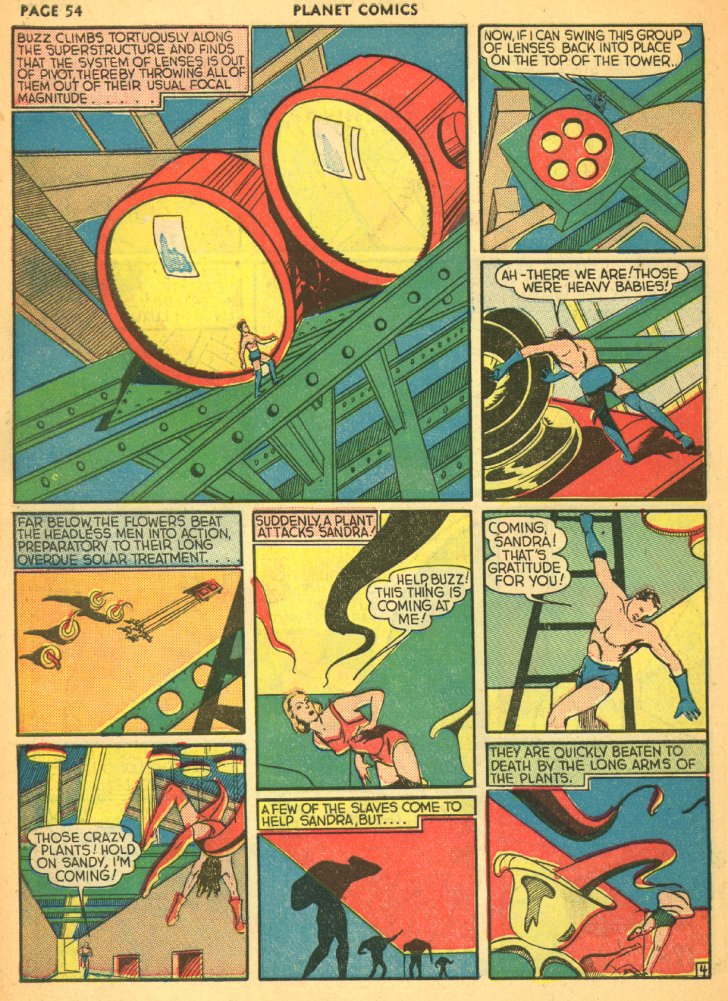 Planet Comics #5 (Fiction House), page 56. Public domain (US).