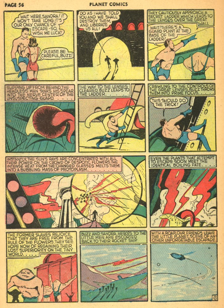 Planet Comics #5 (Fiction House), page 58. Public domain (US).