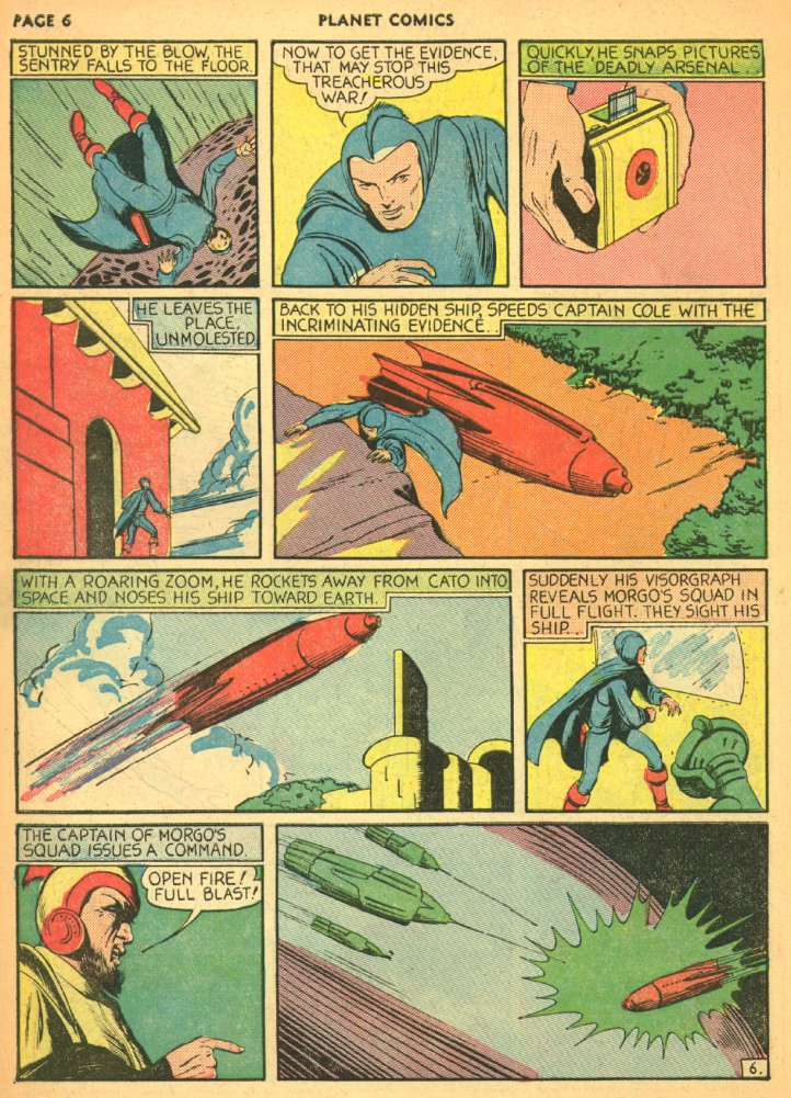 Planet Comics #5 (Fiction House), page 8. Public domain (US).
