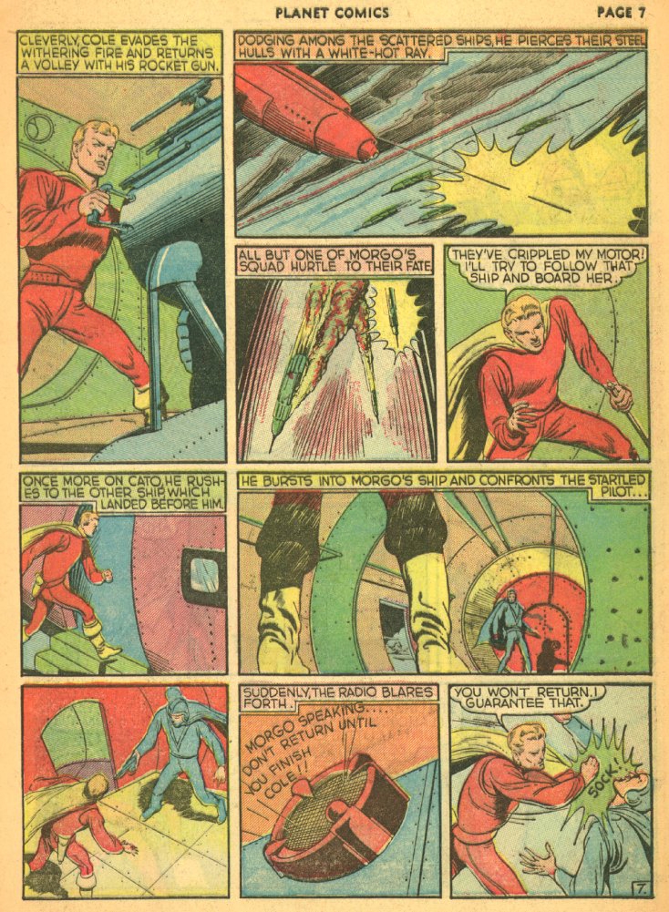 Planet Comics #5 (Fiction House), page 9. Public domain (US).