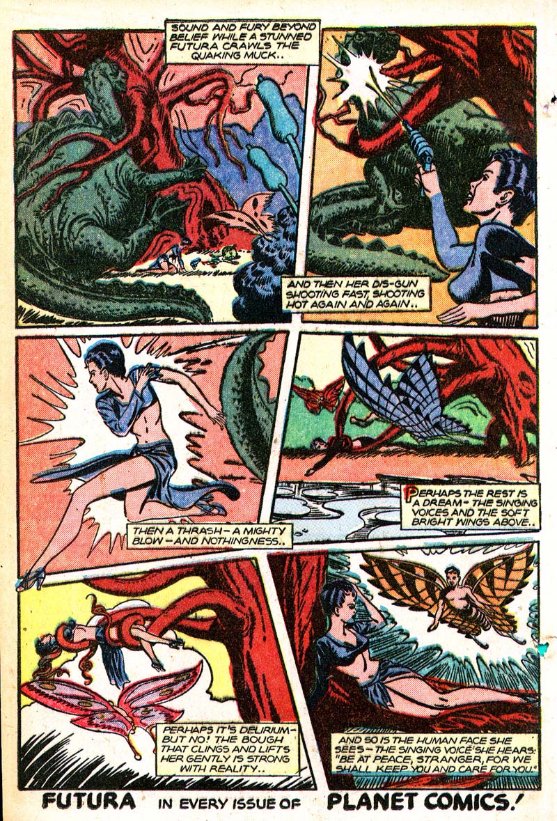 Planet Comics #50 (Fiction House), page 18. Public domain (US).