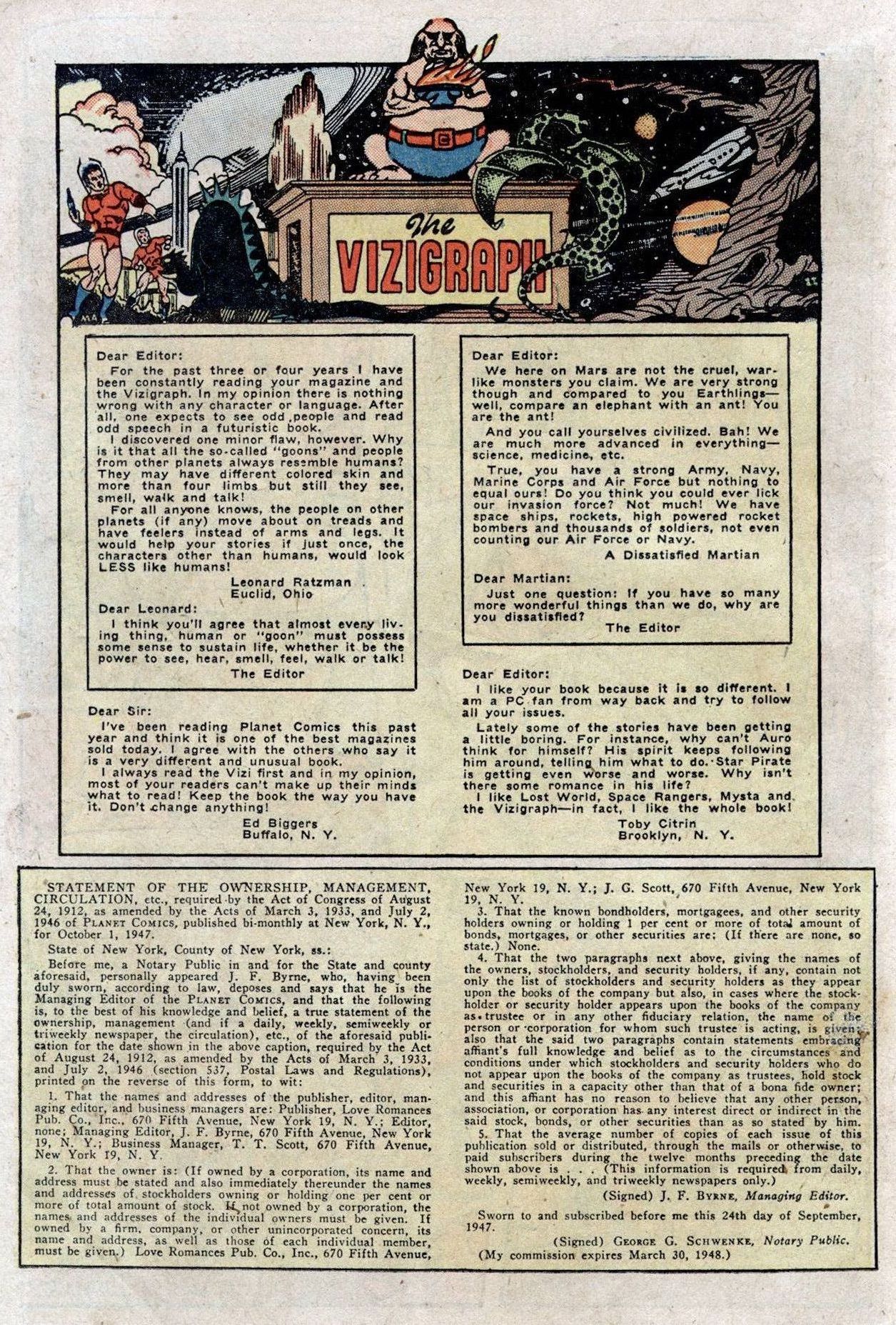 Planet Comics #53 (Fiction House), page 36. Public domain (US).