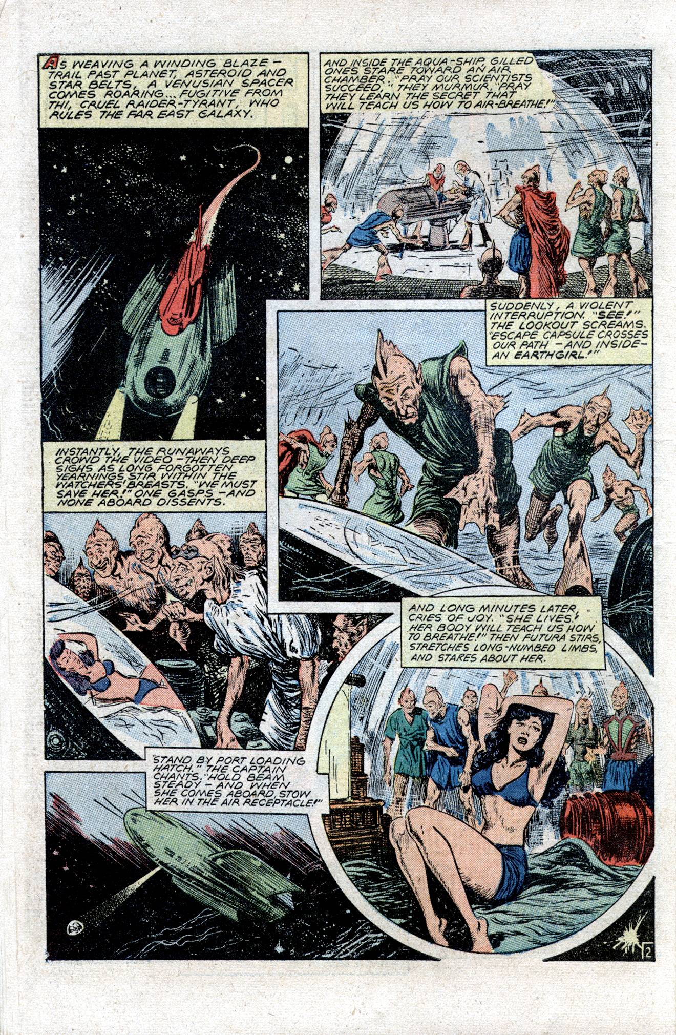 Planet Comics #54 (Fiction House), page 14. Public domain (US).