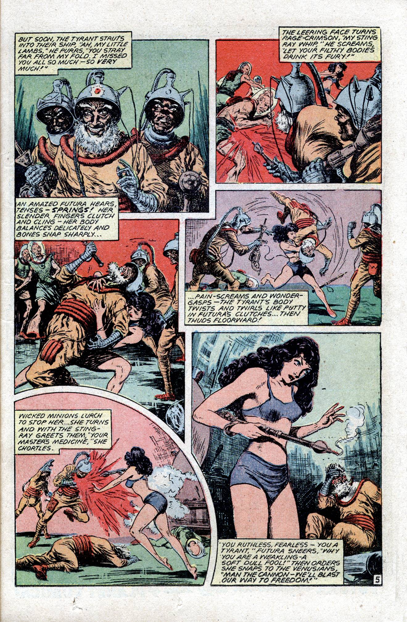 Planet Comics #54 (Fiction House), page 17. Public domain (US).