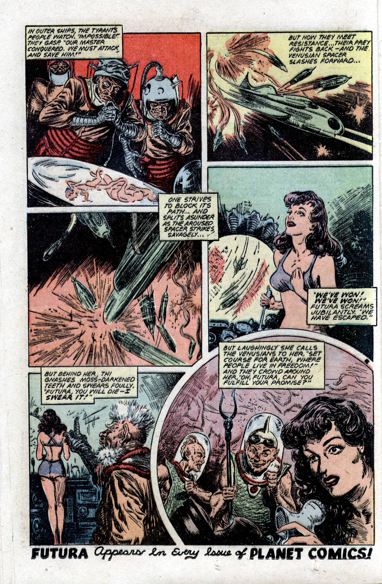 Planet Comics #54 (Fiction House), page 18. Public domain (US).