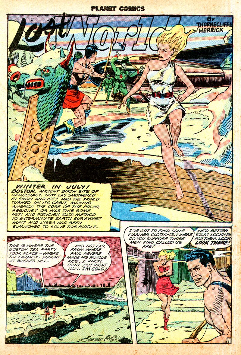 Planet Comics #55 (Fiction House), page 4. Public domain (US).