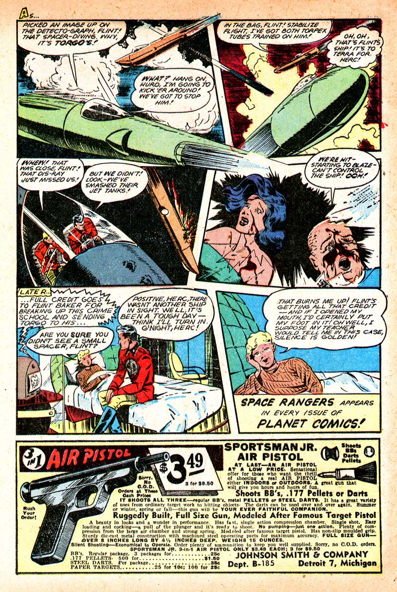 Planet Comics #55 (Fiction House), page 34. Public domain (US).
