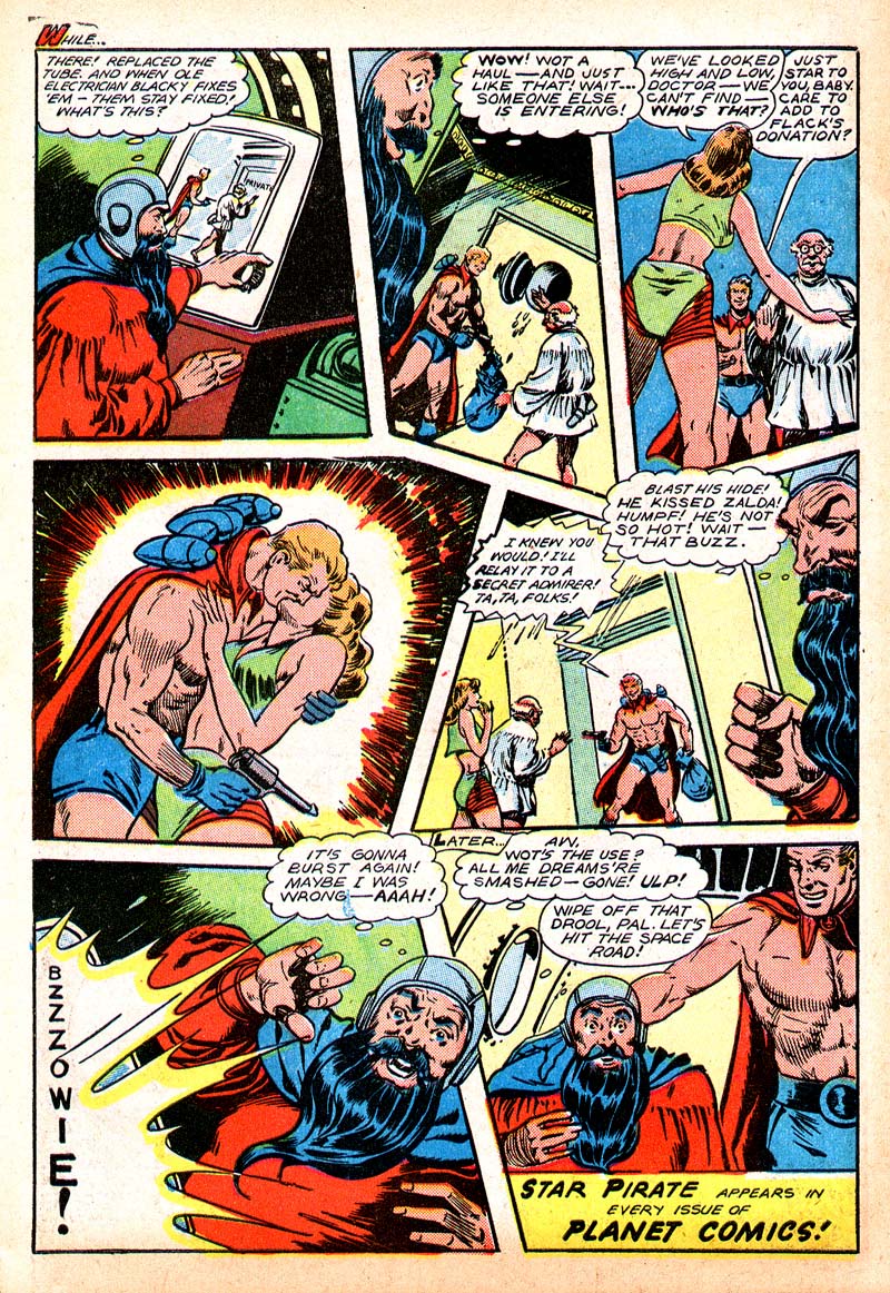 Planet Comics #55 (Fiction House), page 42. Public domain (US).