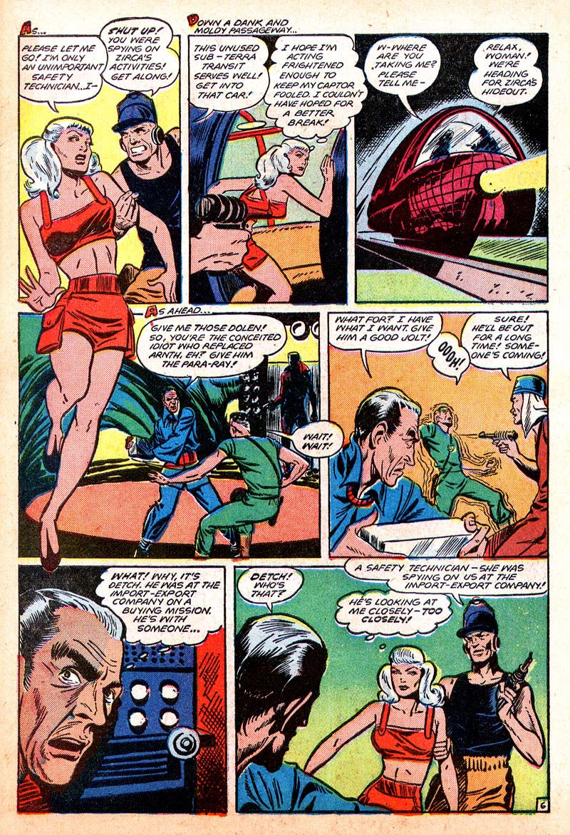 Planet Comics #55 (Fiction House), page 49. Public domain (US).