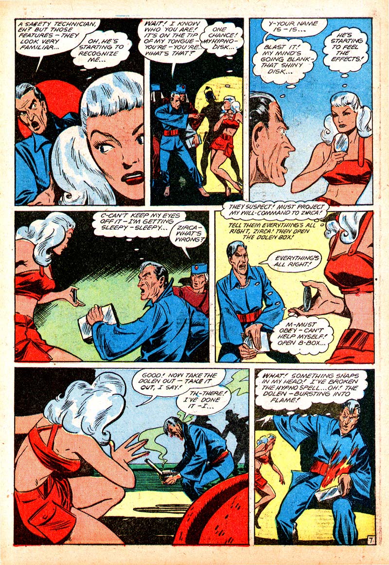 Planet Comics #55 (Fiction House), page 50. Public domain (US).