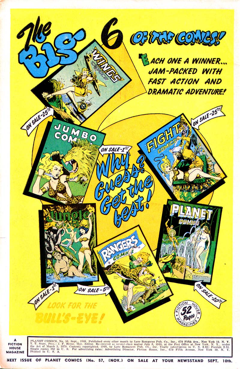 Planet Comics #56 (Fiction House), page 2. Public domain (US).