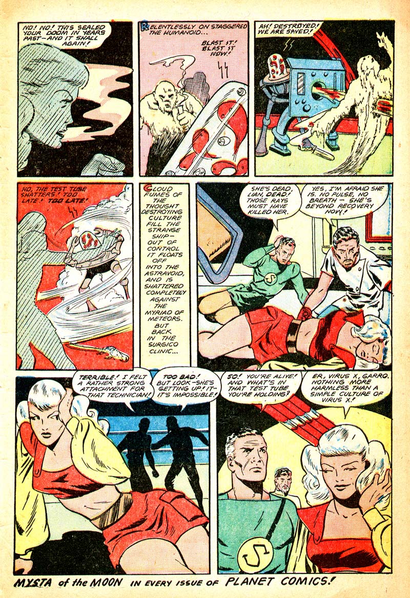 Planet Comics #56 (Fiction House), page 49. Public domain (US).