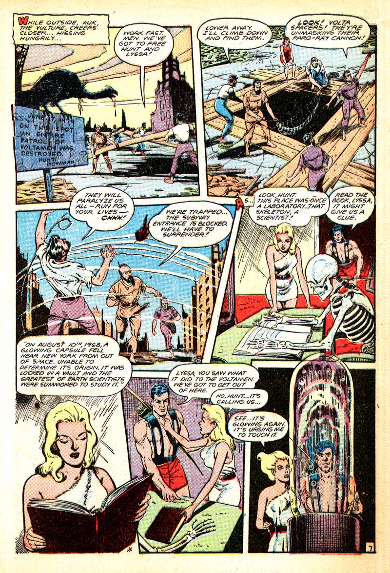 Planet Comics #56 (Fiction House), page 9. Public domain (US).