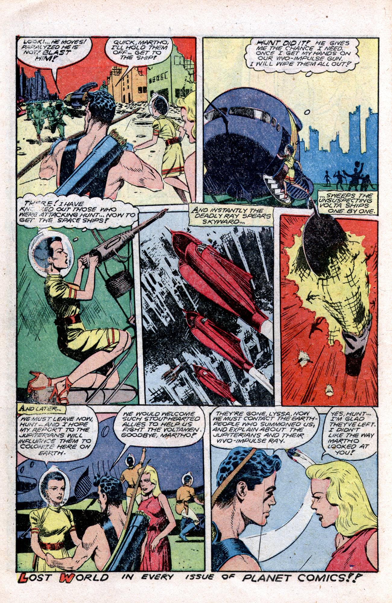 Planet Comics #57 (Fiction House), page 12. Public domain (US).