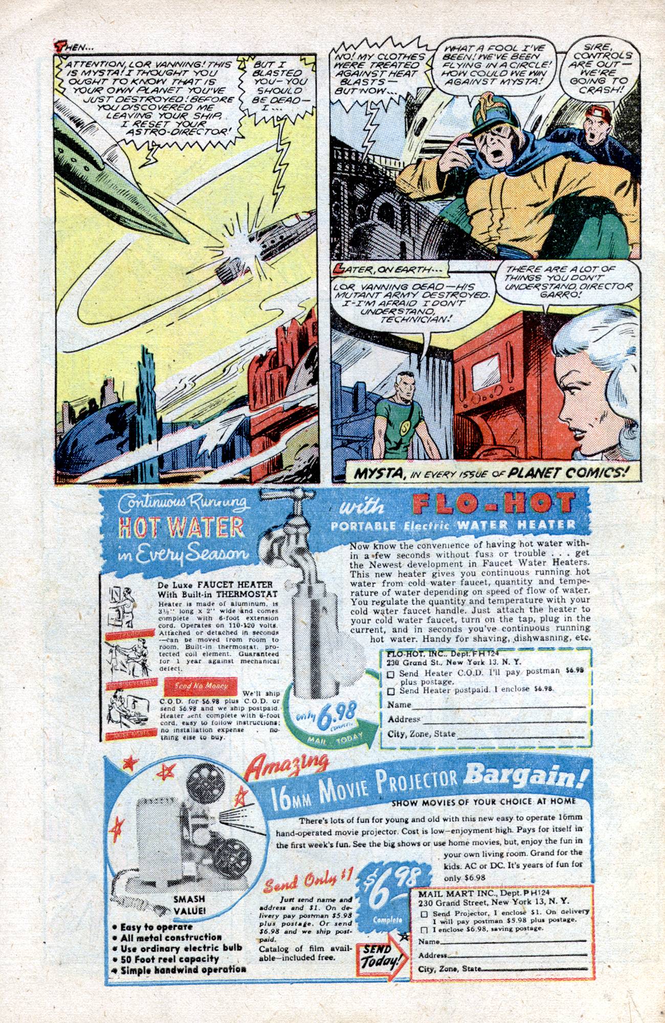 Planet Comics #57 (Fiction House), page 50. Public domain (US).