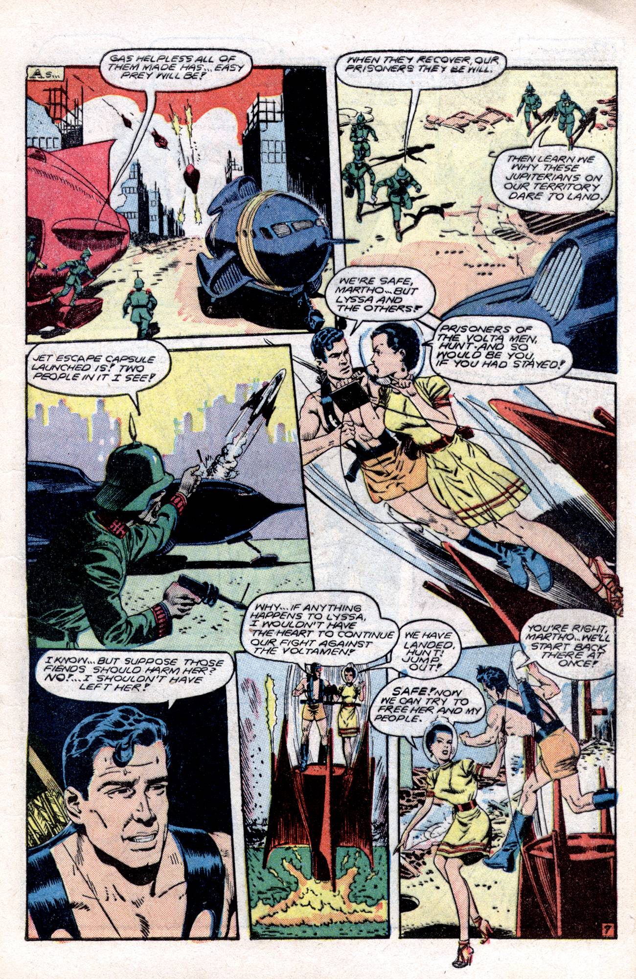 Planet Comics #57 (Fiction House), page 9. Public domain (US).