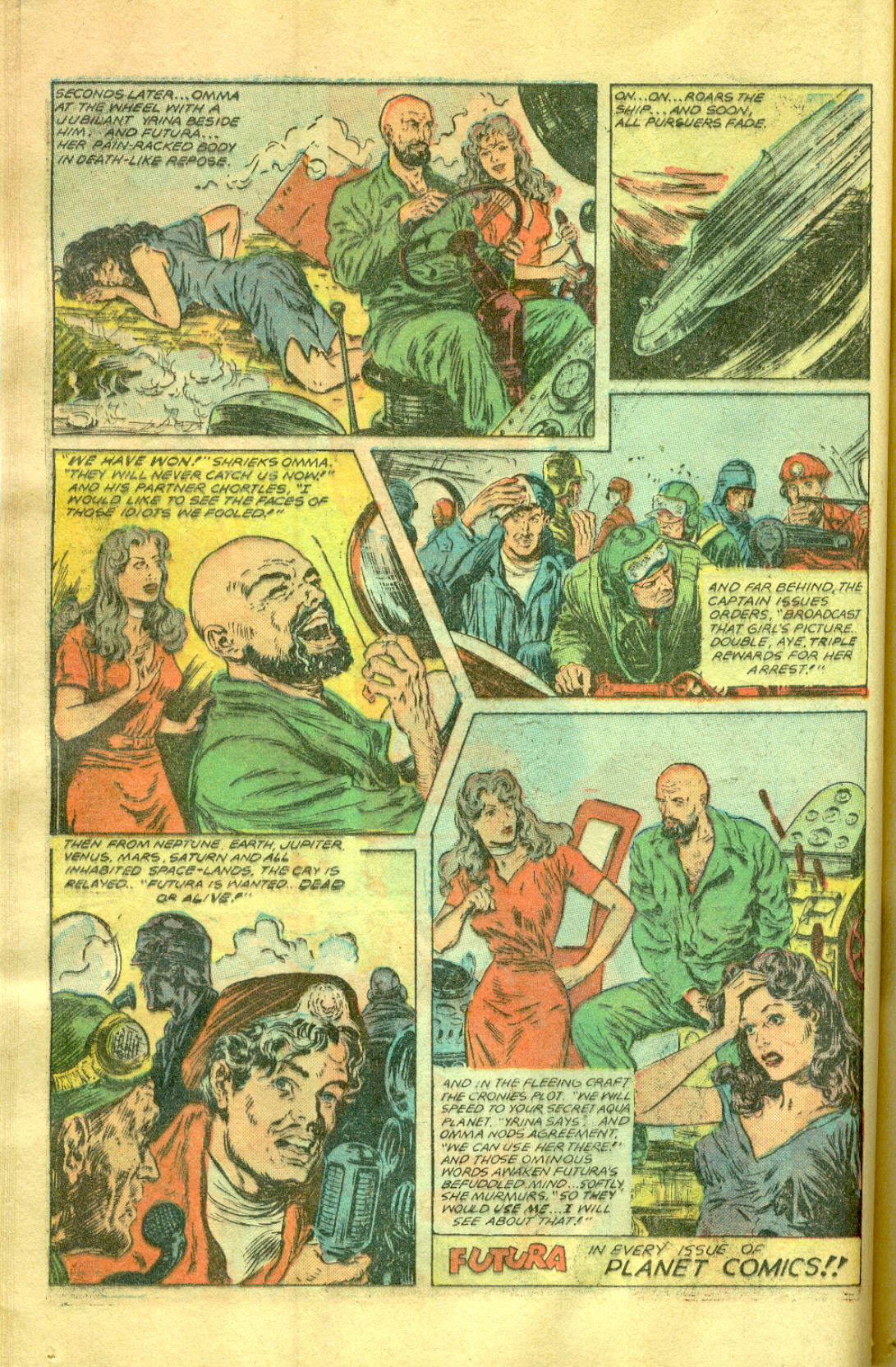 Planet Comics #58 (Fiction House), page 18. Public domain (US).