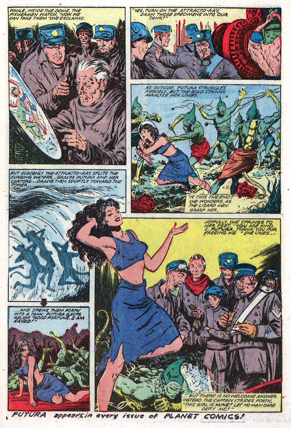 Planet Comics #59 (Fiction House), page 18. Public domain (US).