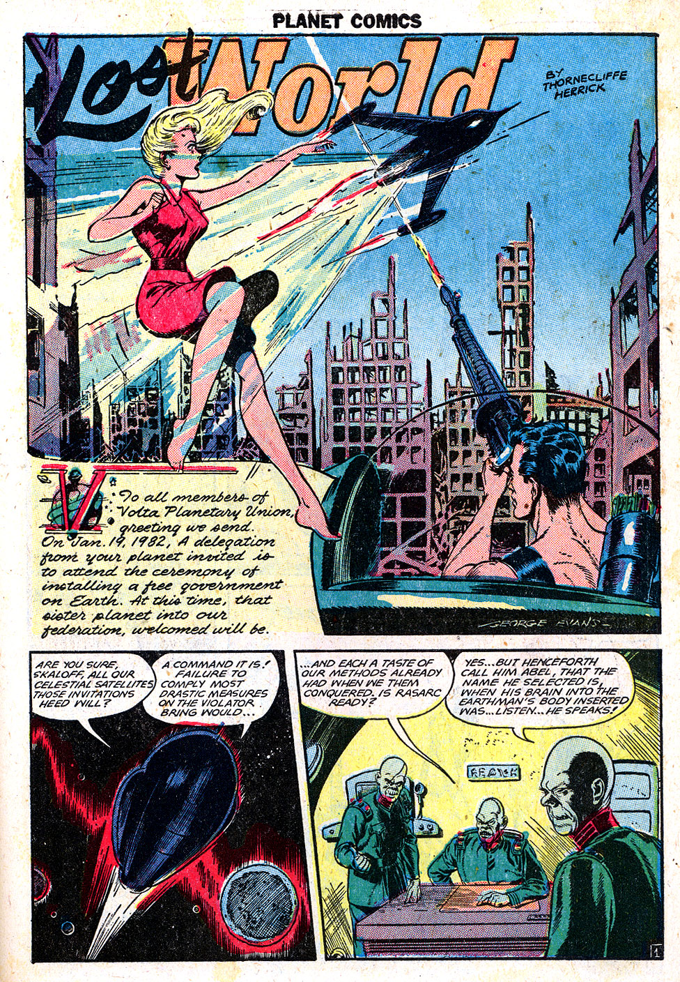 Planet Comics #59 (Fiction House), page 3. Public domain (US).