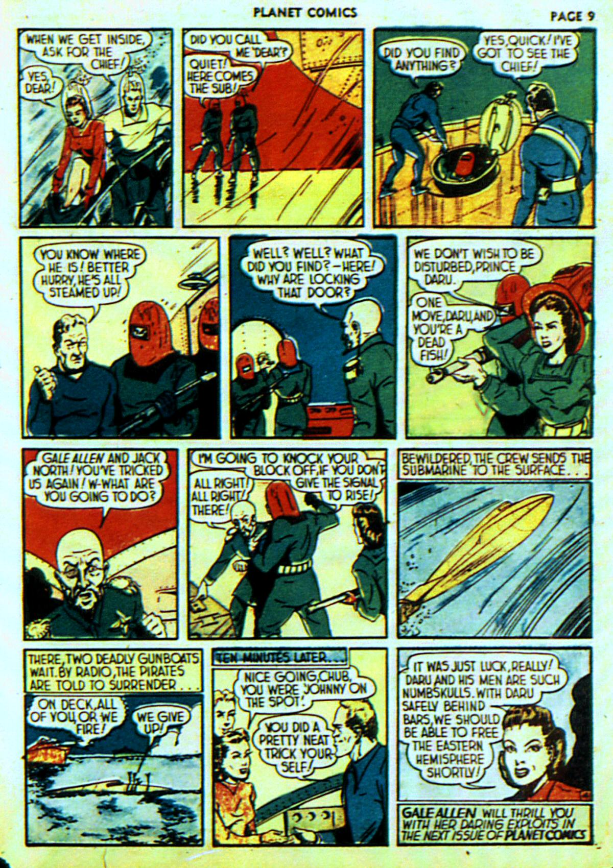 Planet Comics #6 (Fiction House), page 12. Public domain (US).