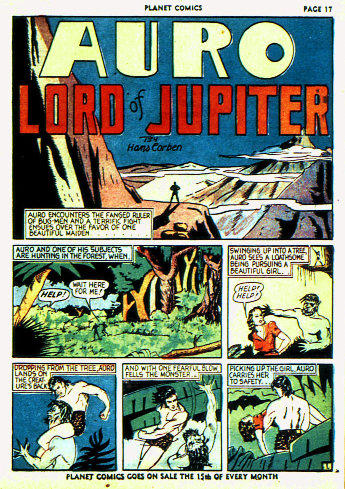Planet Comics #6 (Fiction House), page 20. Public domain (US).
