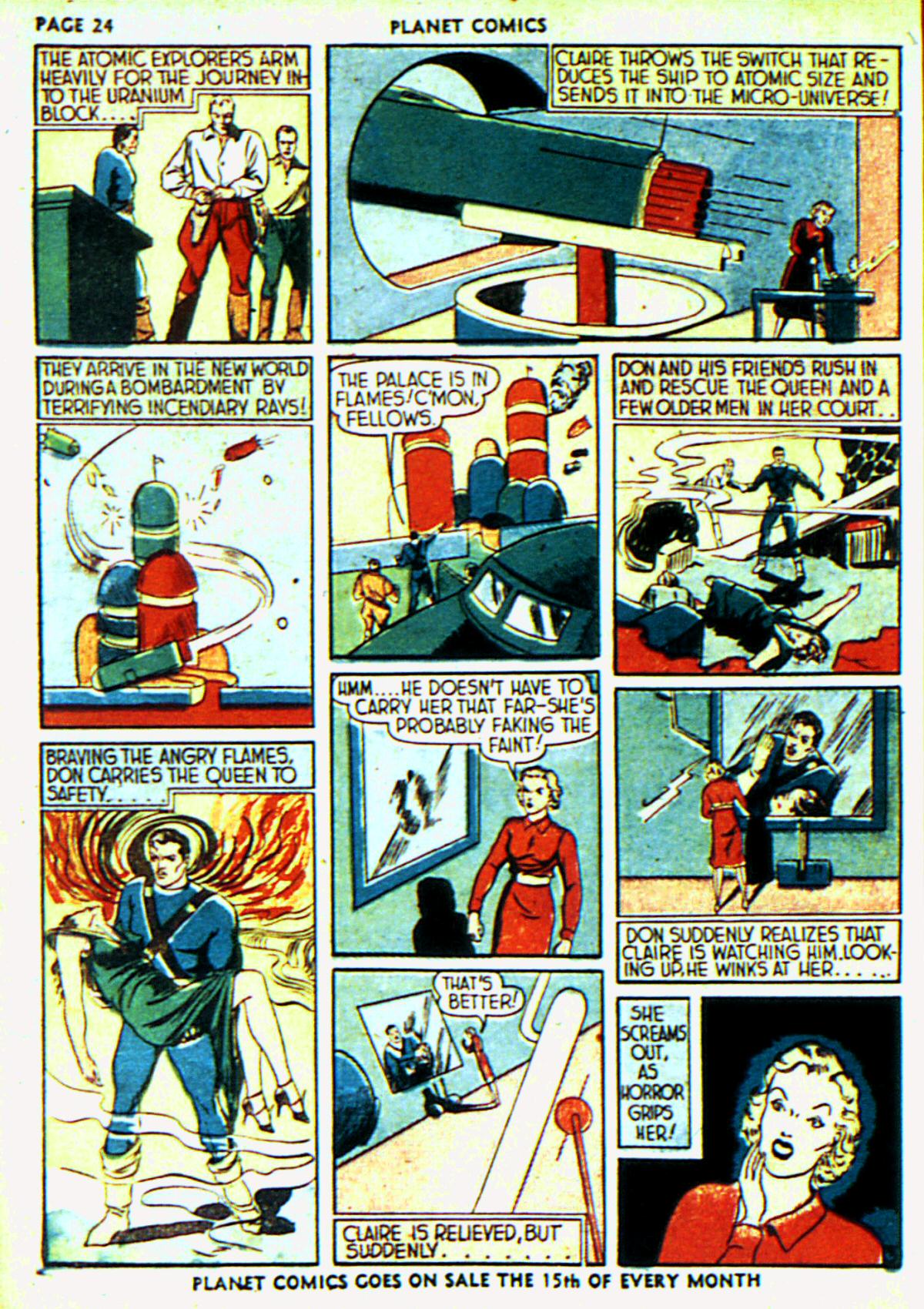 Planet Comics #6 (Fiction House), page 27. Public domain (US).