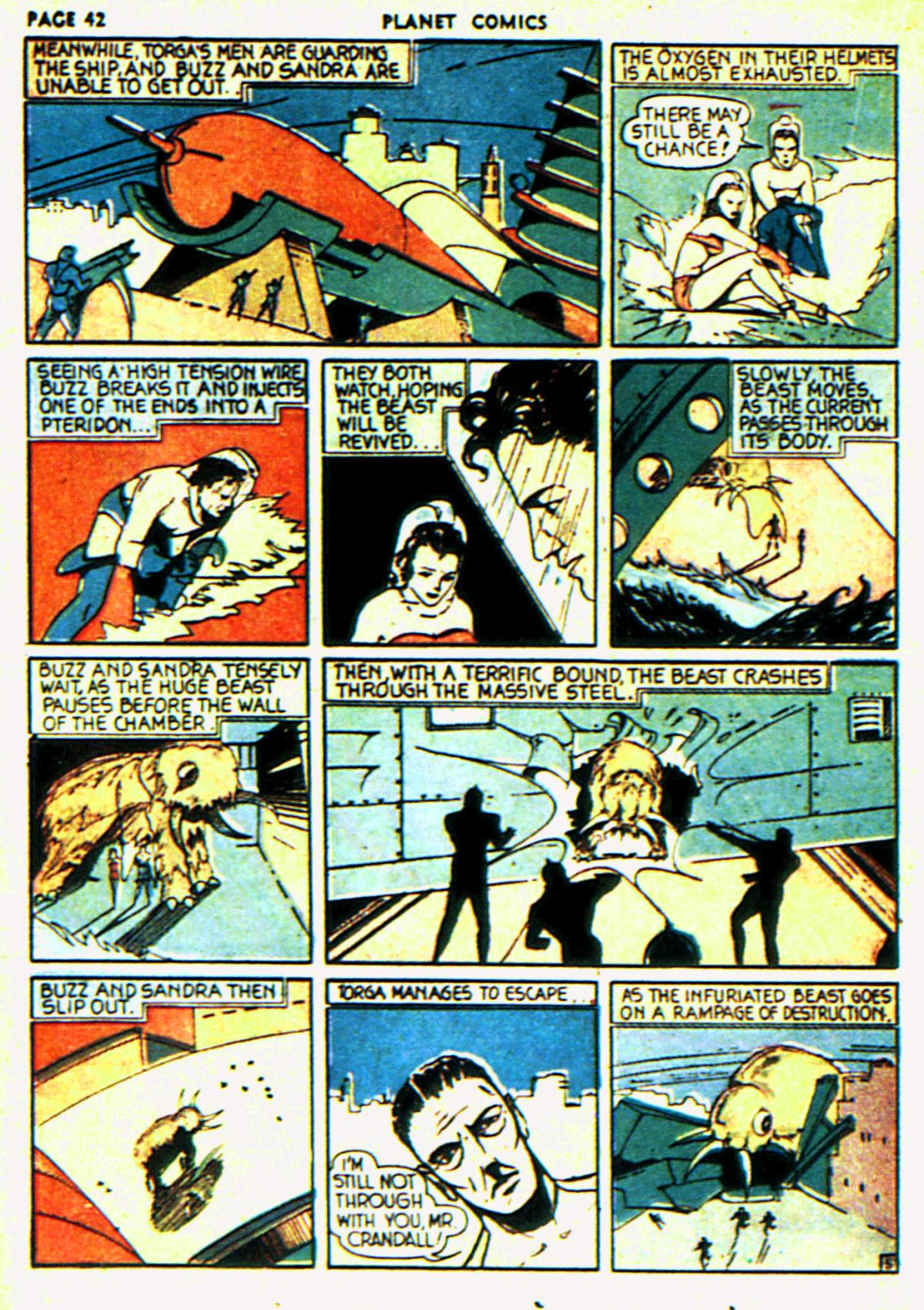 Planet Comics #6 (Fiction House), page 45. Public domain (US).