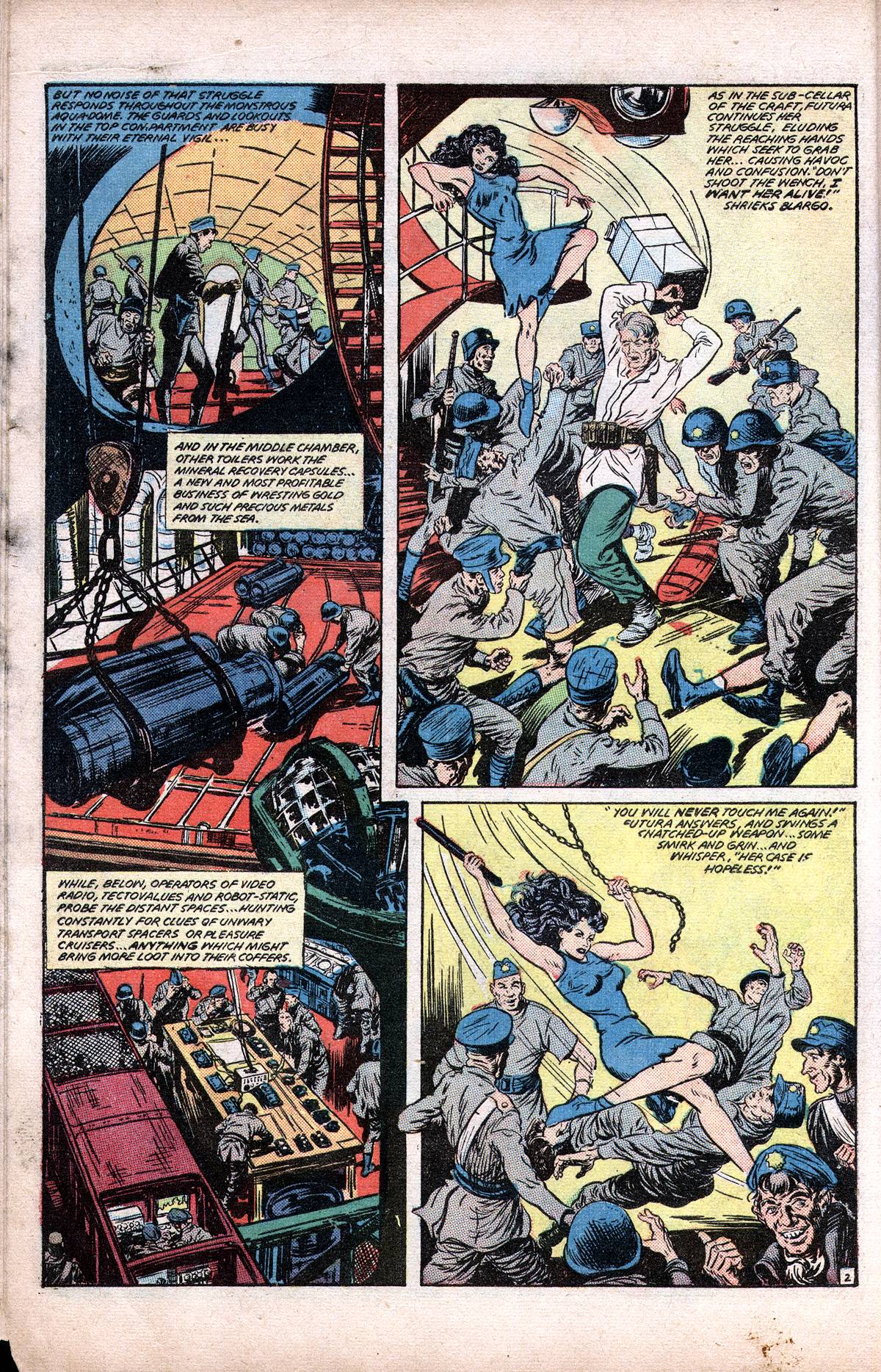 Planet Comics #60 (Fiction House), page 14. Public domain (US).