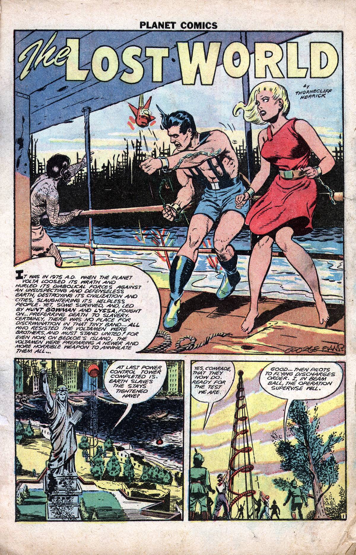 Planet Comics #60 (Fiction House), page 3. Public domain (US).