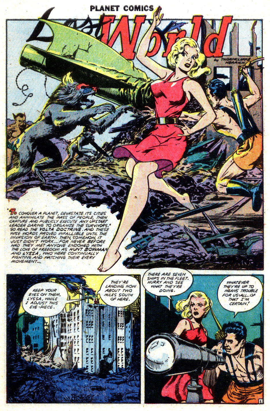 Planet Comics #61 (Fiction House), page 3. Public domain (US).