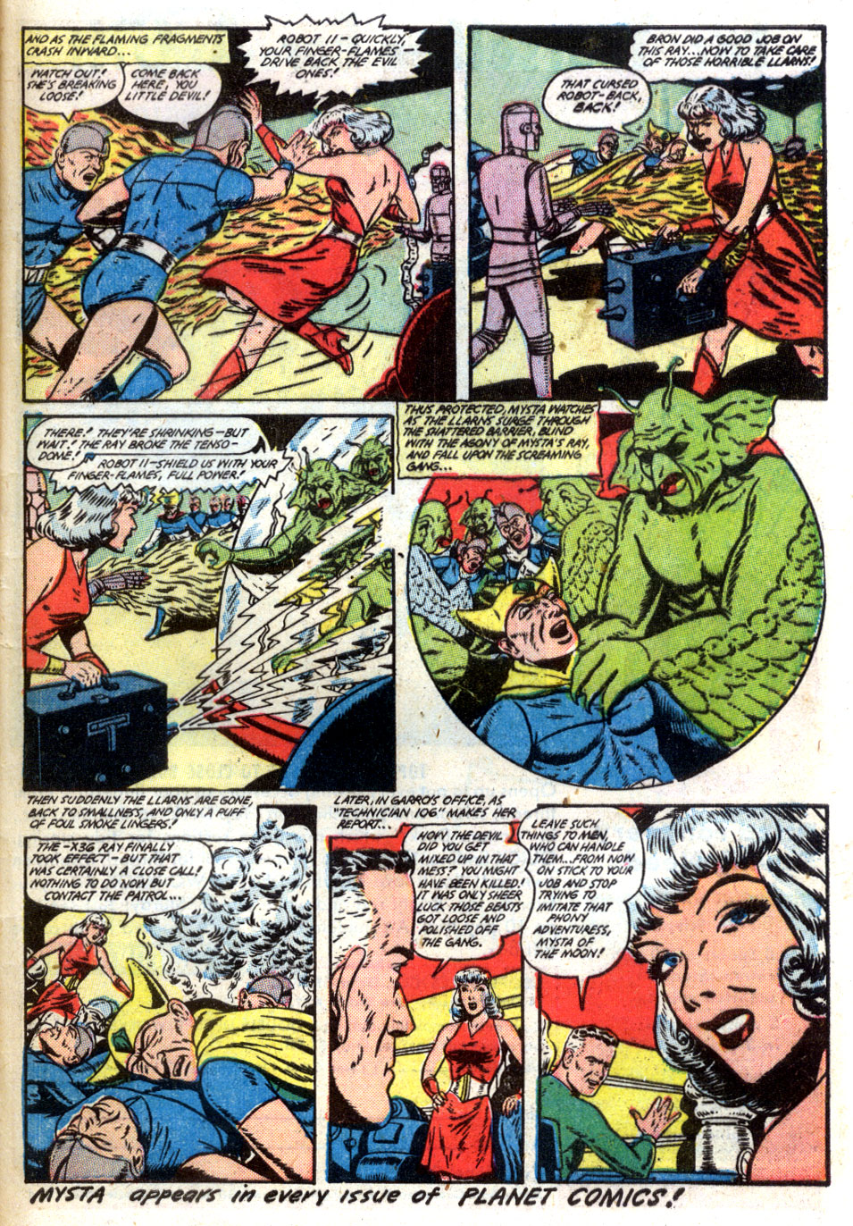 Planet Comics #61 (Fiction House), page 49. Public domain (US).