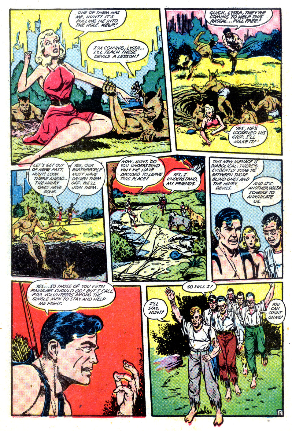 Planet Comics #61 (Fiction House), page 7. Public domain (US).