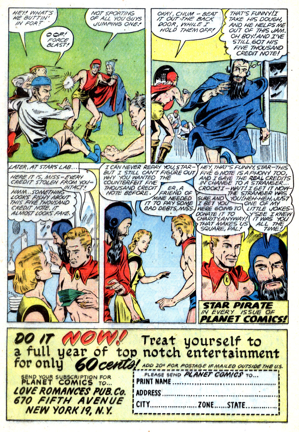 Planet Comics #63 (Fiction House), page 24. Public domain (US).