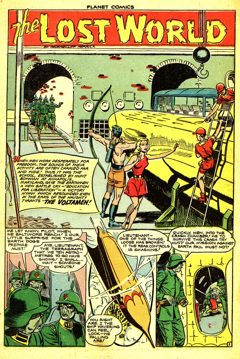 Planet Comics #64 (Fiction House), page 3. Public domain (US).