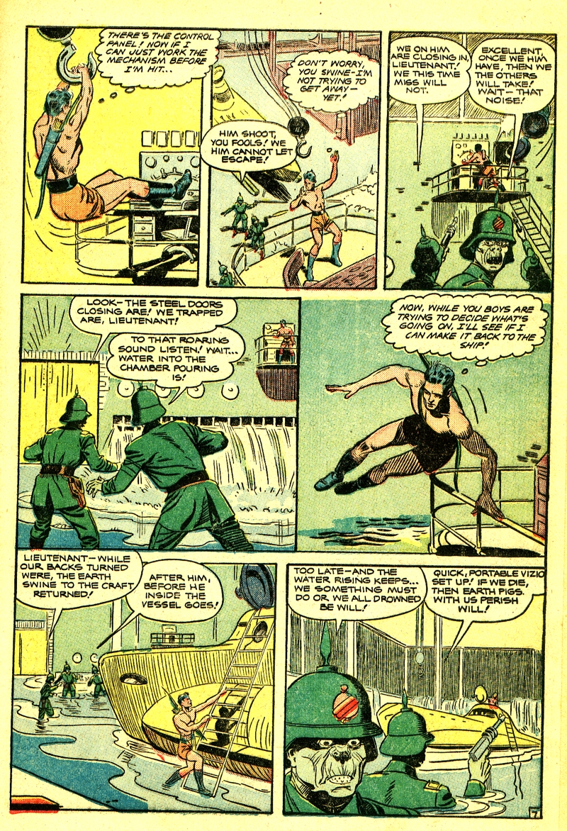 Planet Comics #64 (Fiction House), page 9. Public domain (US).