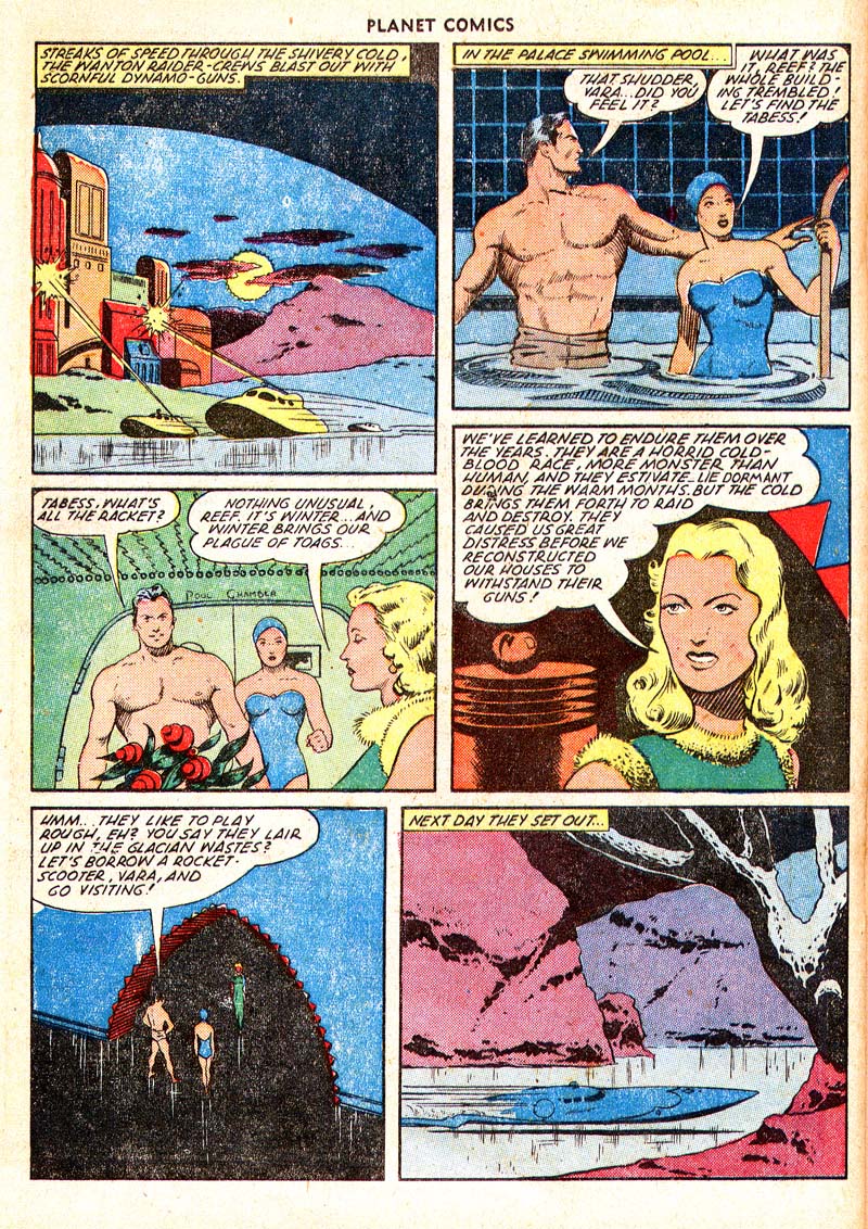 Planet Comics #65 (Fiction House), page 20. Public domain (US).