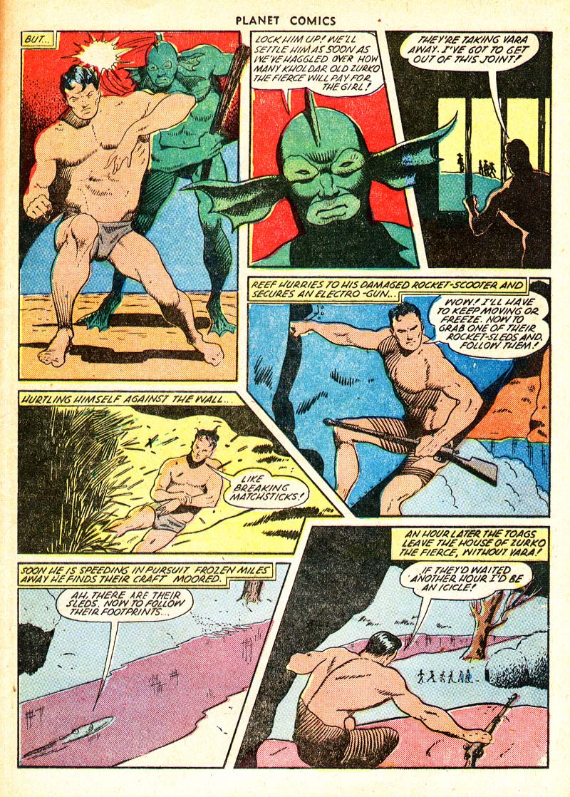 Planet Comics #65 (Fiction House), page 23. Public domain (US).